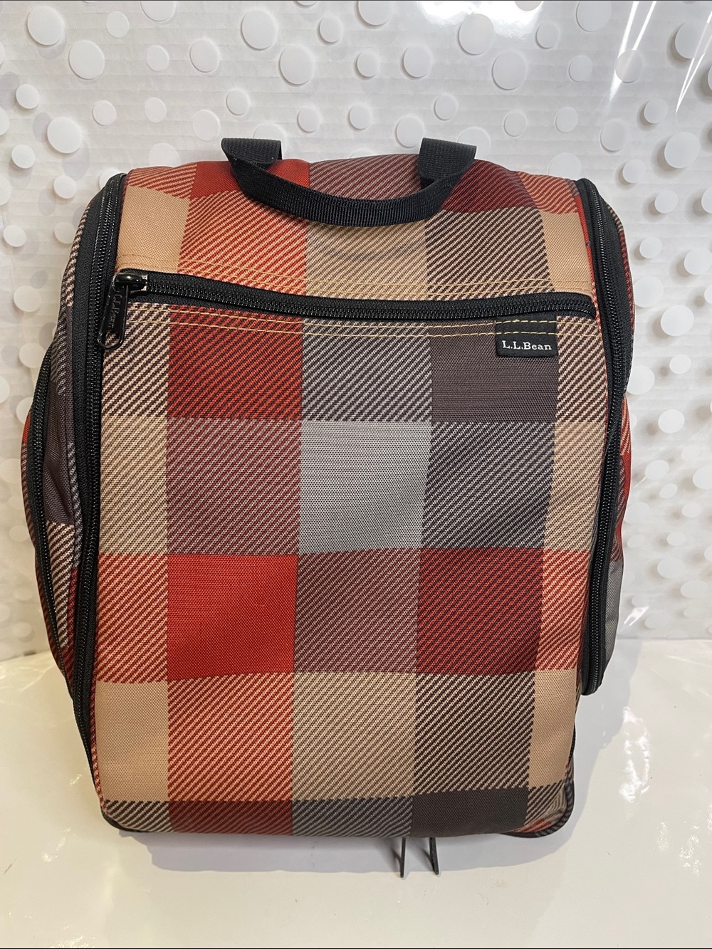 L.L. BEAN Plaid Hanging Toiletry Organizer Bag